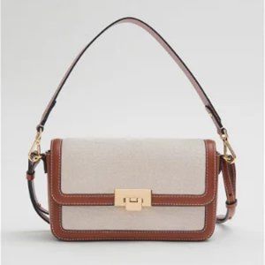 NWT & Other Stories Leather Canvas Crossbody Bag